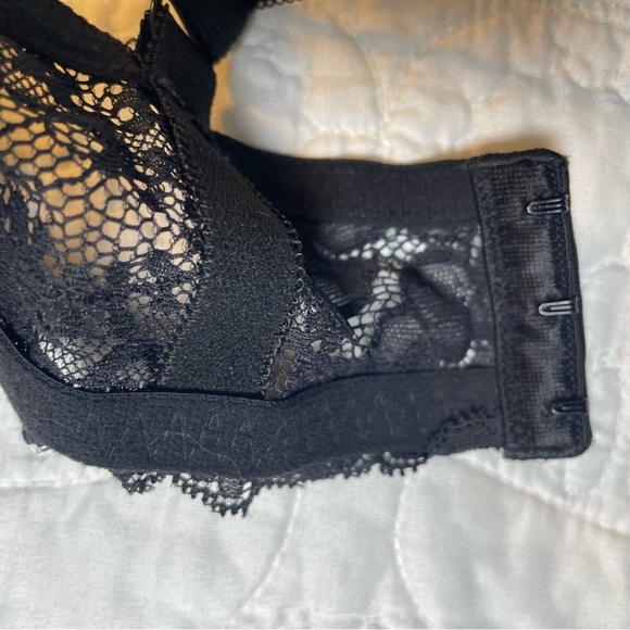 Victoria’s Secret Dream Angels Lined Demi‎ Bra 38 D Black & Ivory w/Lace Trim - Picture 10 of 12